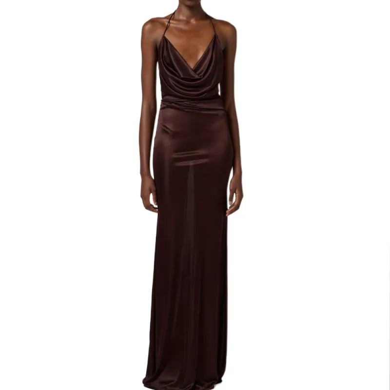 Elisabetta Franchi Slip Dress Women's Burgundy-1