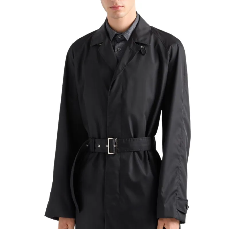 PRADA Long Sleeved Belted Coat-3