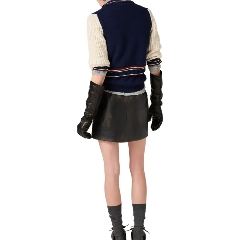 MIU MIU Leather Mini Skirt-2