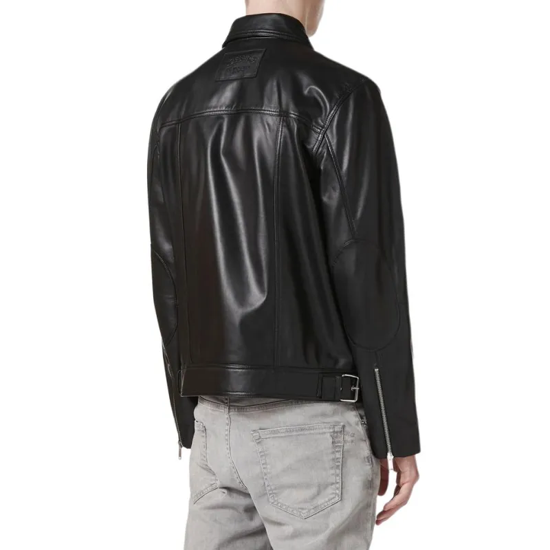 Iceberg Leather Jacket Men's Black-3