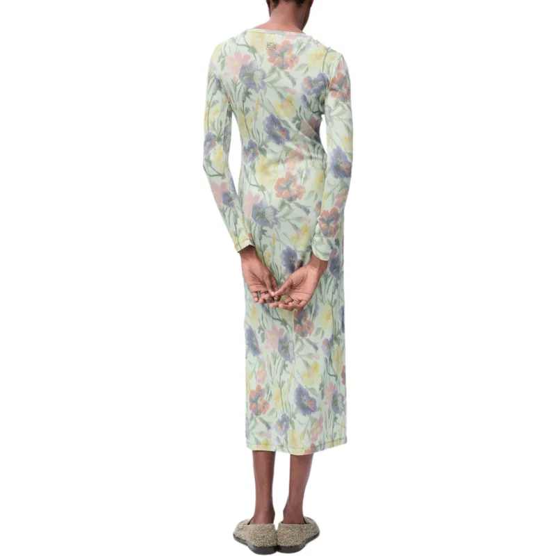 LOEWE Morning Glory print Midi Dress-2