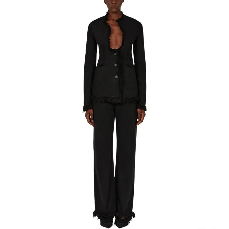 Ferragamo Fringed Straight leg Jeans-1