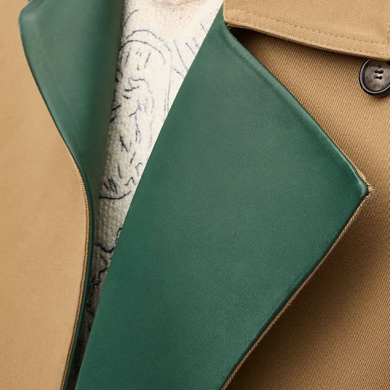 LOEWE SS25 Coat Men's Khaki Green-2