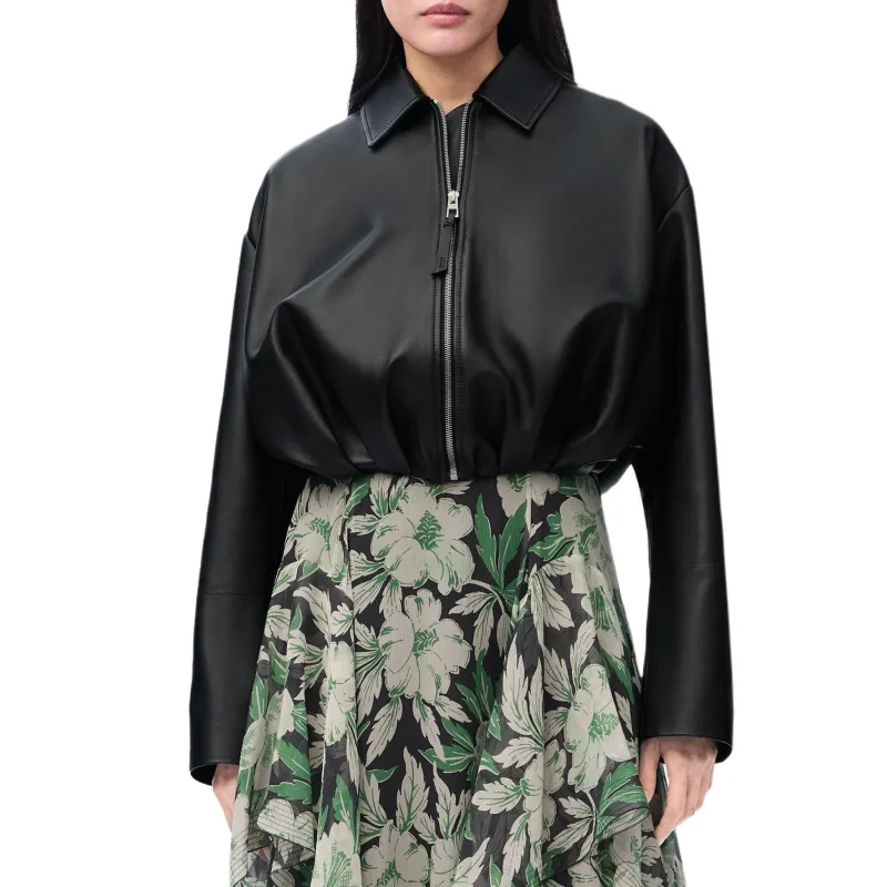 LOEWE Draped Leather Jacket-3