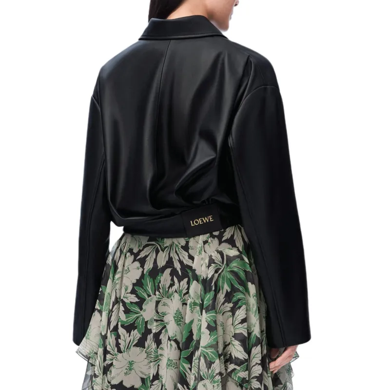 LOEWE Draped Leather Jacket-4