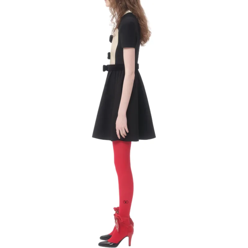 Valentino Bow Detailed Crewneck Short Sleeved Dress-3