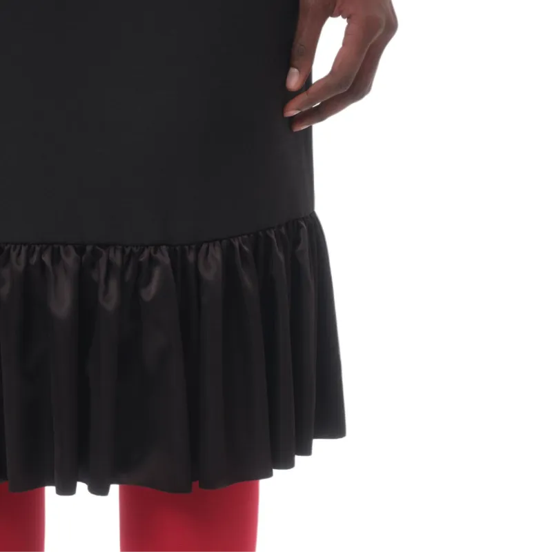 Valentino CREPE COUTURE Casual Long Skirt Women's Black-6