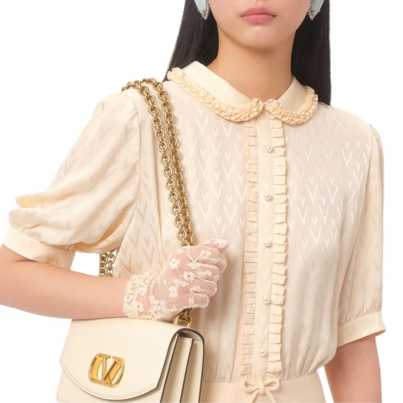 Valentino Ruffle Detailed Half Sleeved Mini Dress-5