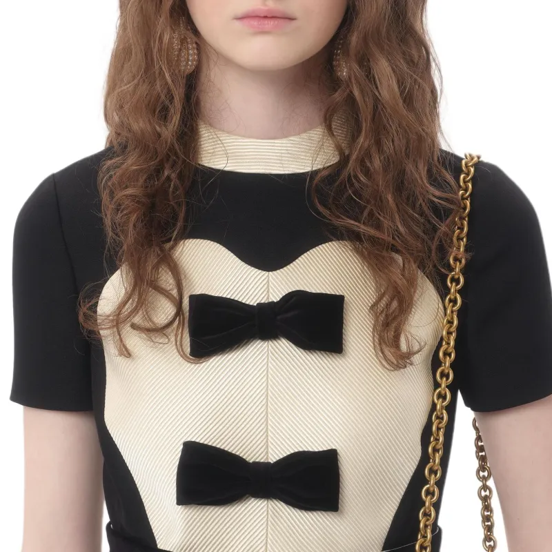 Valentino Bow Detailed Crewneck Short Sleeved Dress-7