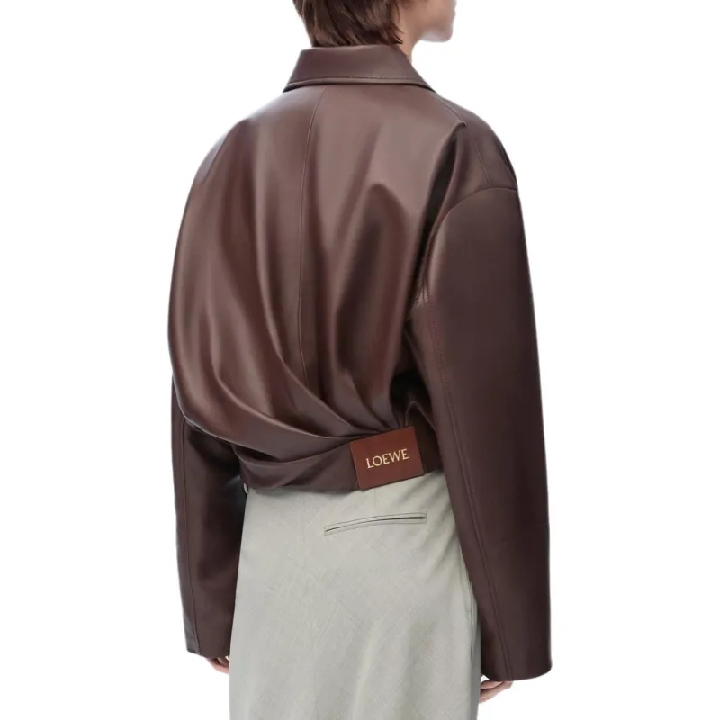 LOEWE Draped Jacket 'Chocolate Brown'-3