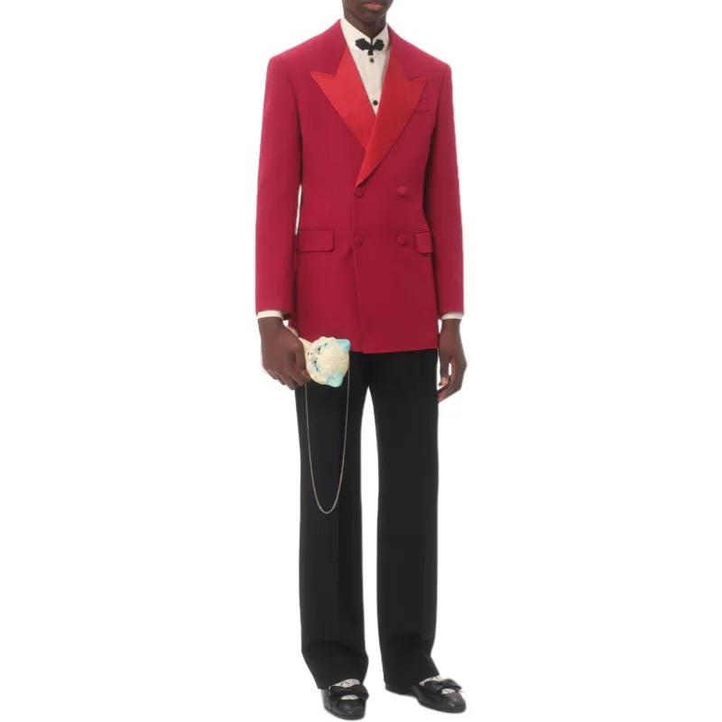 Valentino Business Suit Coat Men's Rose Red-4