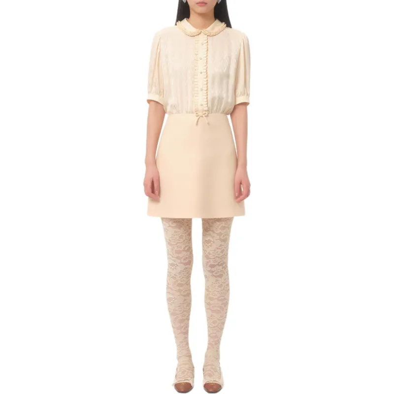 Valentino Ruffle Detailed Half Sleeved Mini Dress-1
