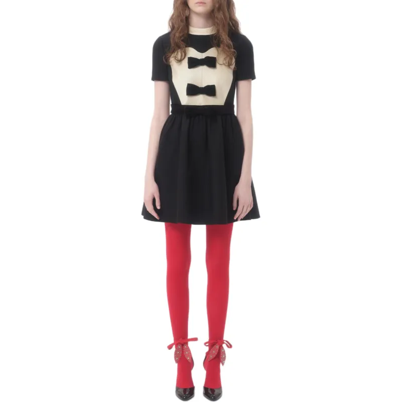 Valentino Bow Detailed Crewneck Short Sleeved Dress-1
