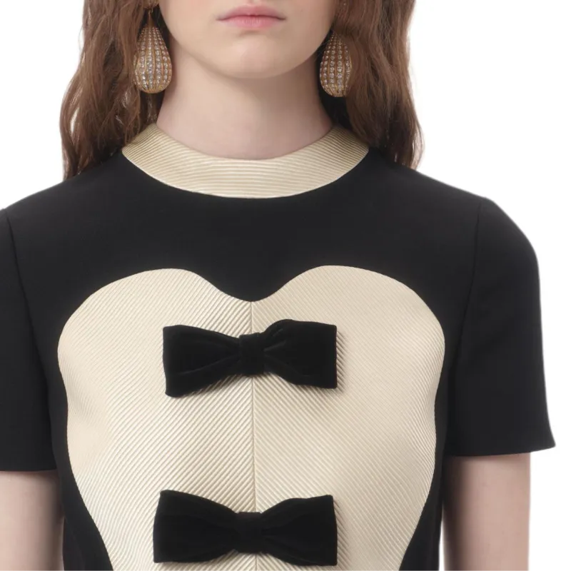 Valentino Bow Detailed Crewneck Short Sleeved Dress-6