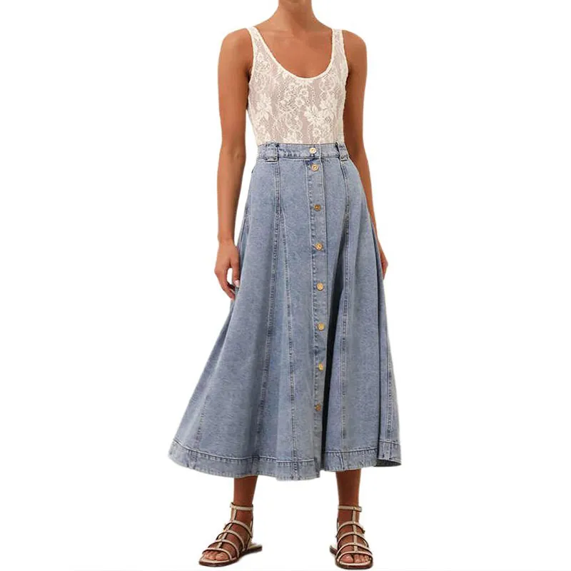 Zimmermann Denim Flared Skirt-1