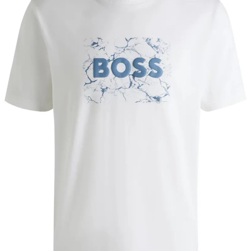 Boss Logo artwork Cotton T shirt-1
