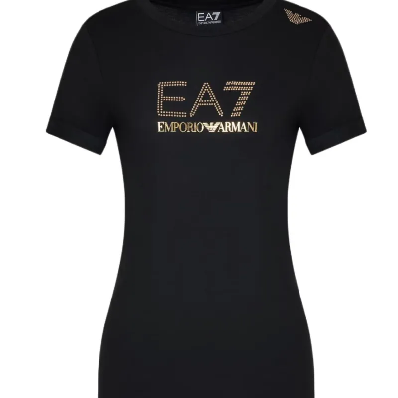 EMPORIO ARMANI EA7 Short Sleeved Dress Women's Black-1