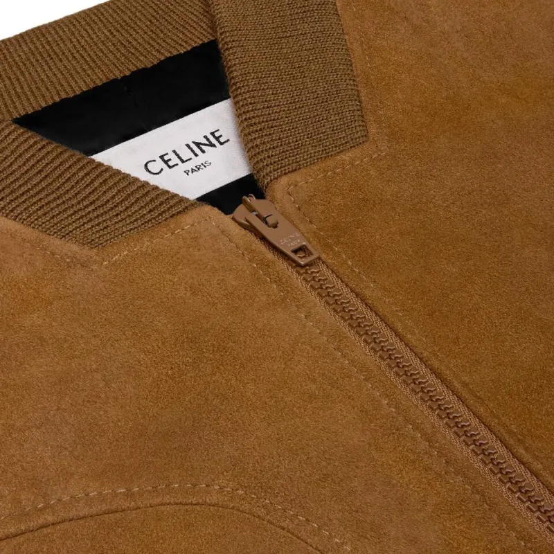 CELINE Leather Jacket Men's Tobacco Yellow-2