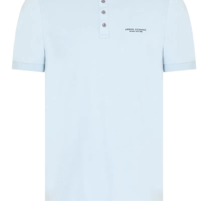 ARMANI EXCHANGEAE Polo Shirt Men's Light Blue-1