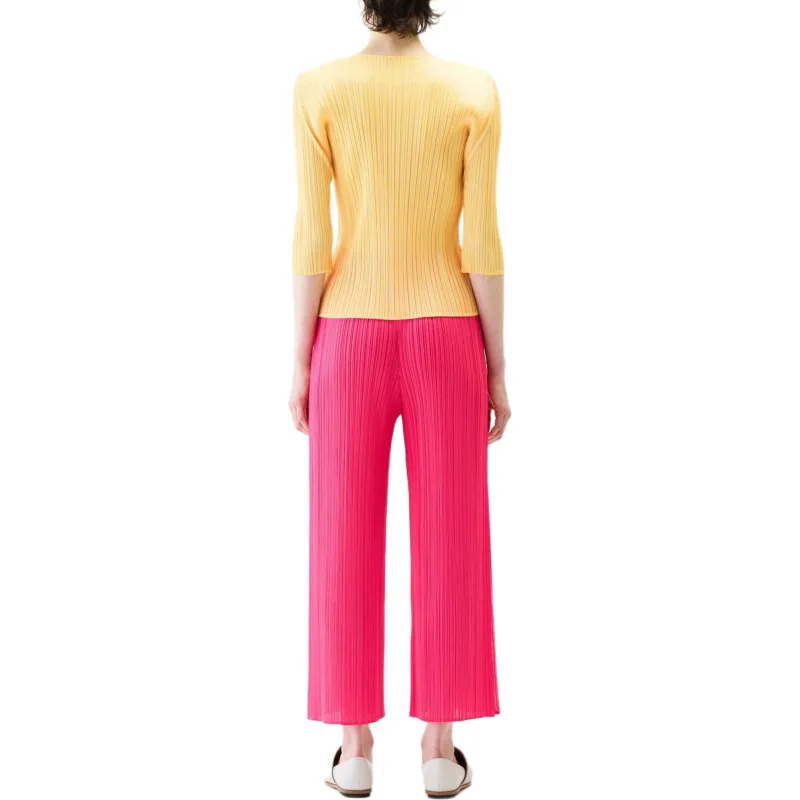 PLEATS PLEASE ISSEY MIYAKE T Shirt Women's Yellow-2