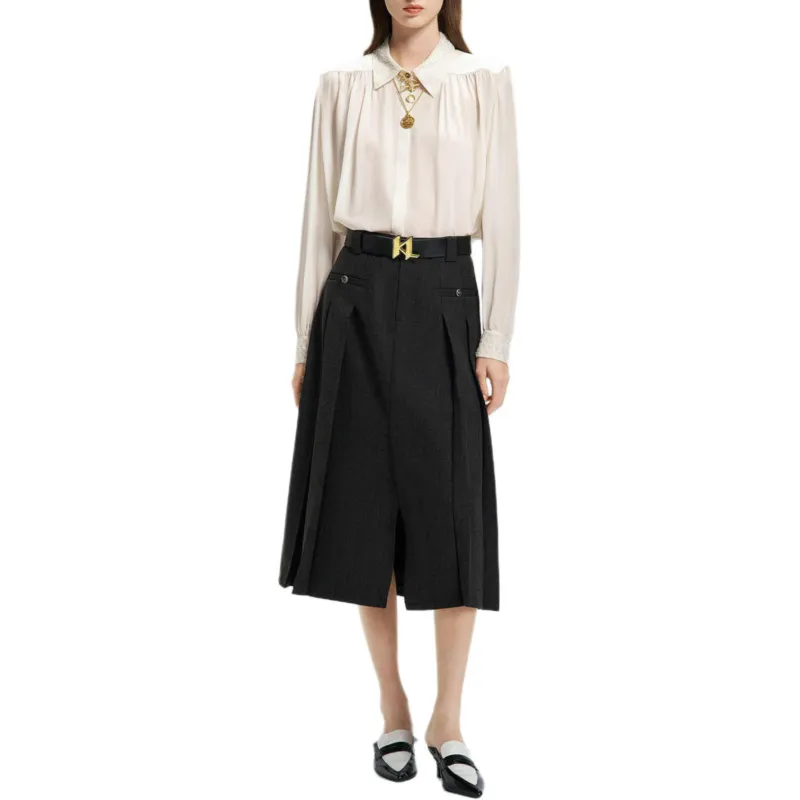KARL LAGERFELD SS25 Casual Long Skirt Women's Dark Gray-2