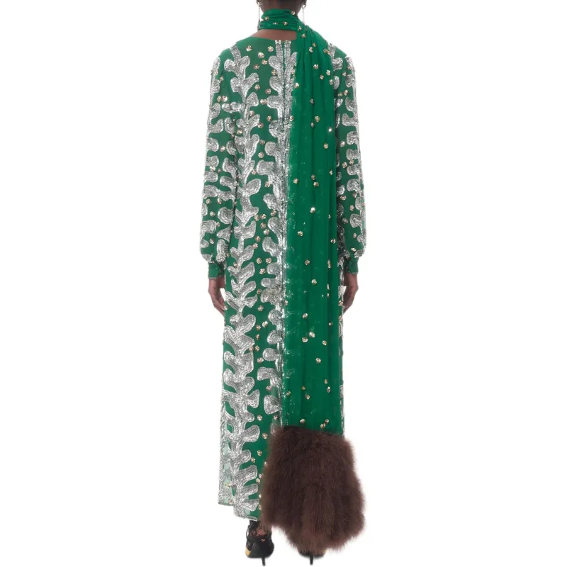 Valentino Long Sleeved Dresses Women's Green-2