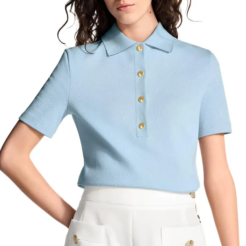 LOUIS VUITTON SS25 Polo Shirt Women's Blue-1