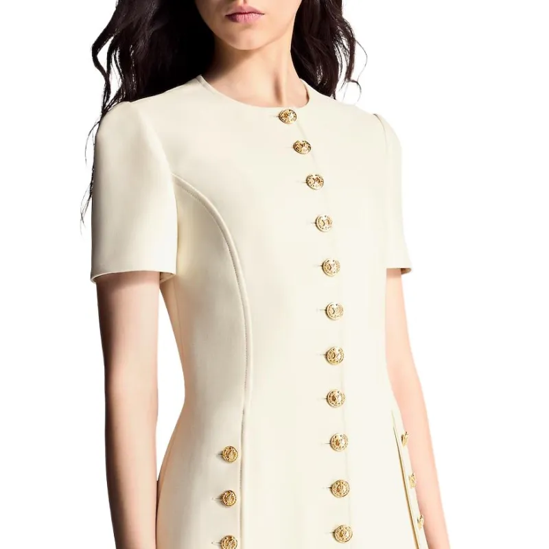 LOUIS VUITTON Button Trim Dress-4
