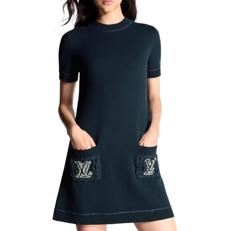 LOUIS VUITTON Bouclé Pocket Knit Dress-1