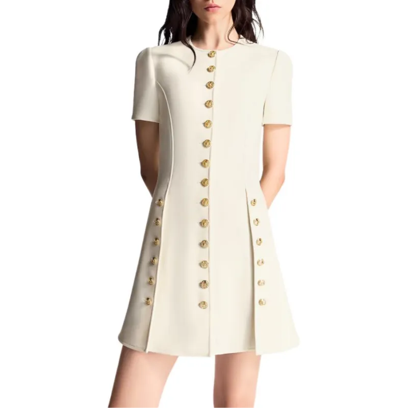 LOUIS VUITTON Button Trim Dress-1