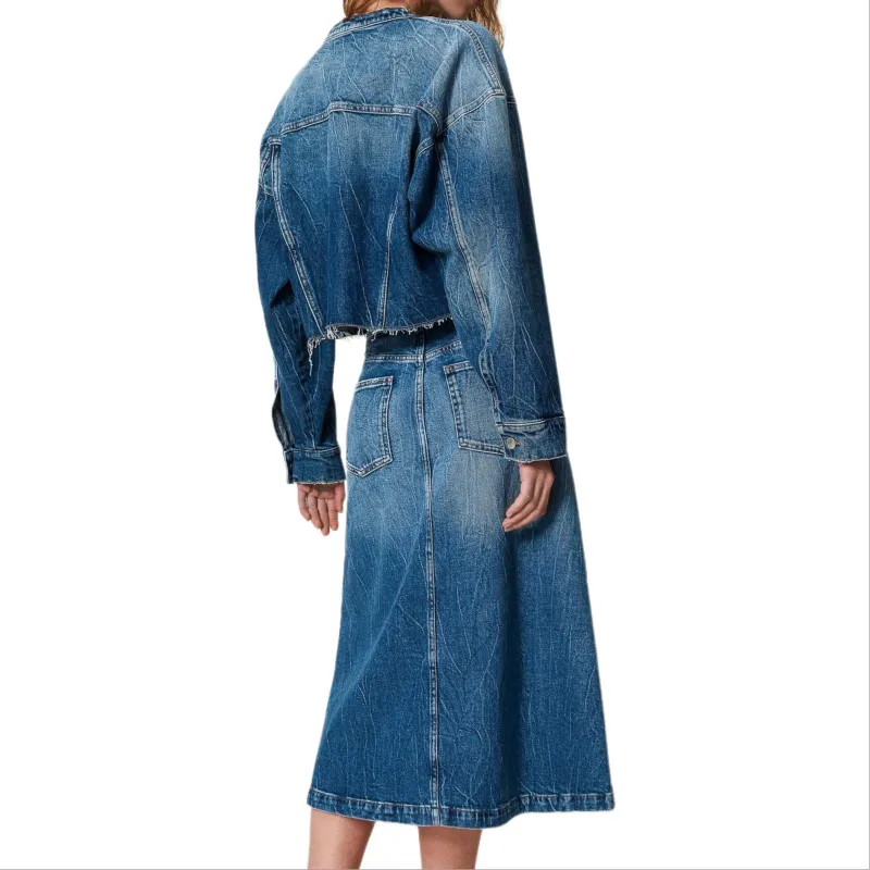 Twinset Denim Midi Skirt-2