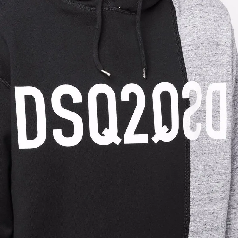 DSQUARED 2 Asymmetric Logo print Hoodie-4