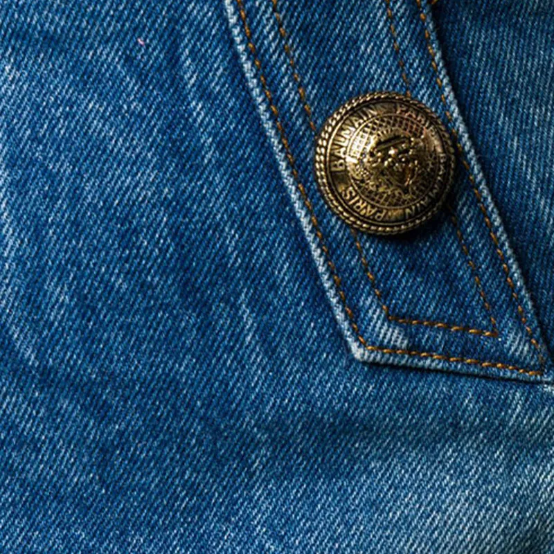 BALMAIN FW21 Denim Short Skirts Women's Blue-4