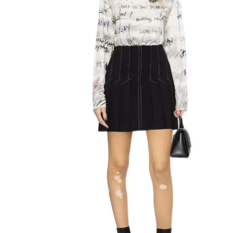 BALMAIN Brush Stroke Print Long Sleeved T Shirt Women's White-4