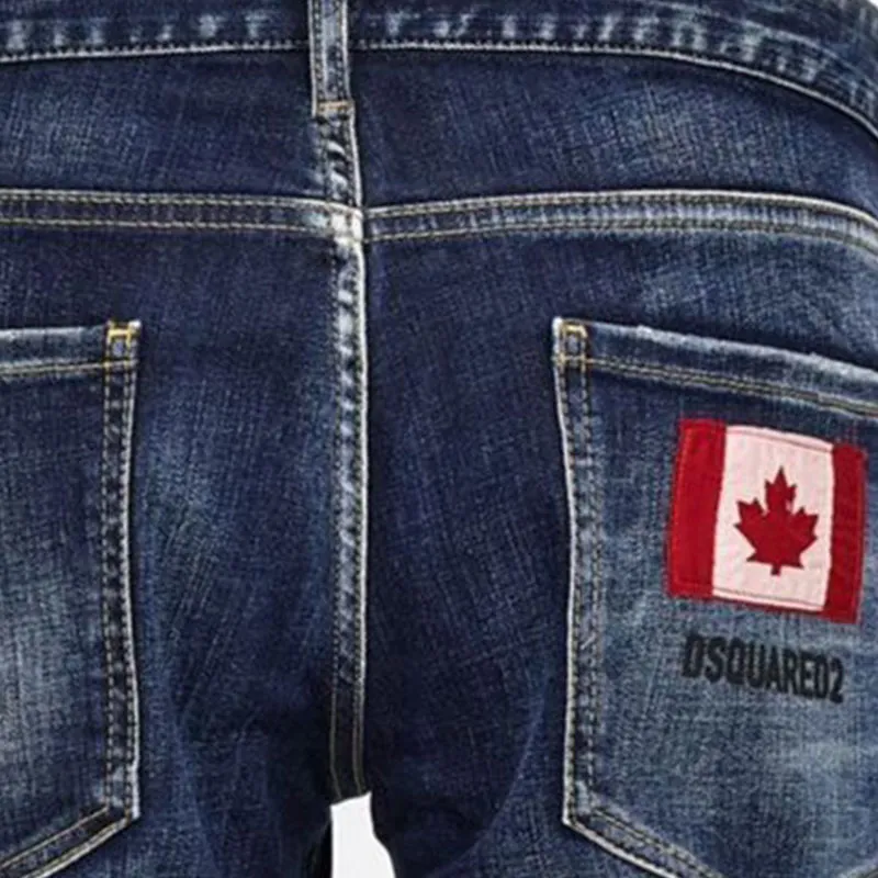 DSQUARED 2 Flag Patch Slim Cut Jeans-5