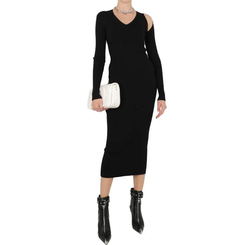 Alexander McQueen Rib-Knit High-Waisted Midi Skirt-1