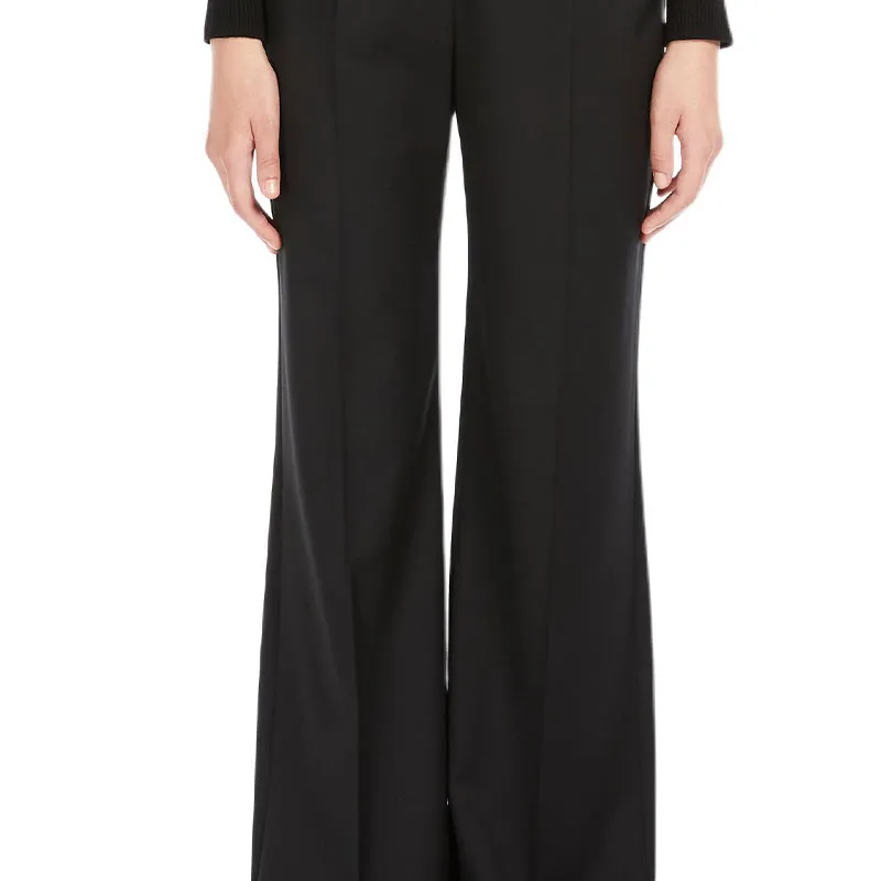 MaxMara Nelson Collection Trousers In Wool Twill Casual Pants Women's Black-4
