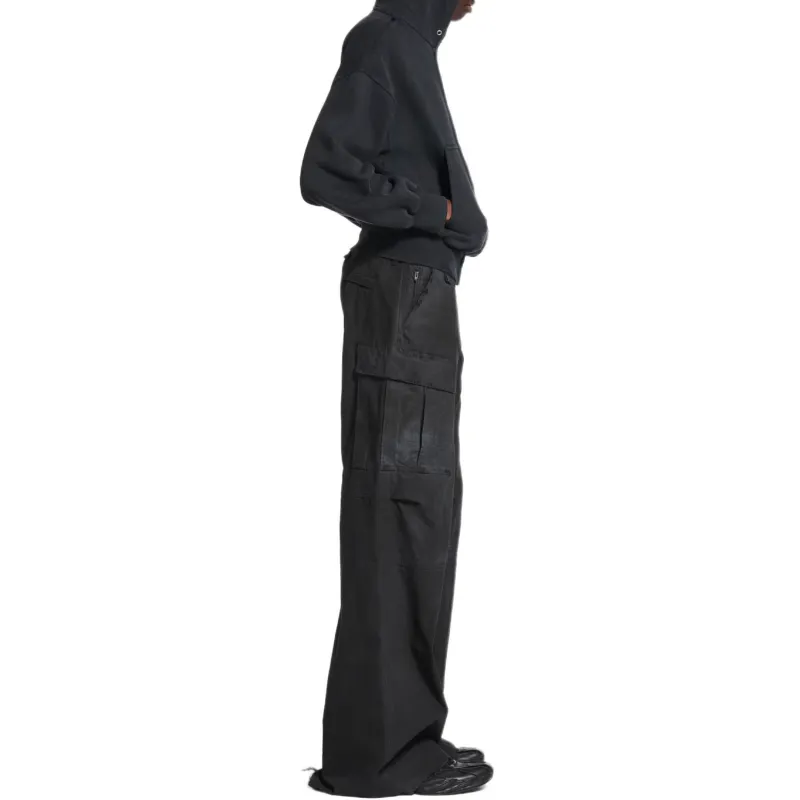 Balenciaga Cargo Pants Loose Fit Women's Black-4