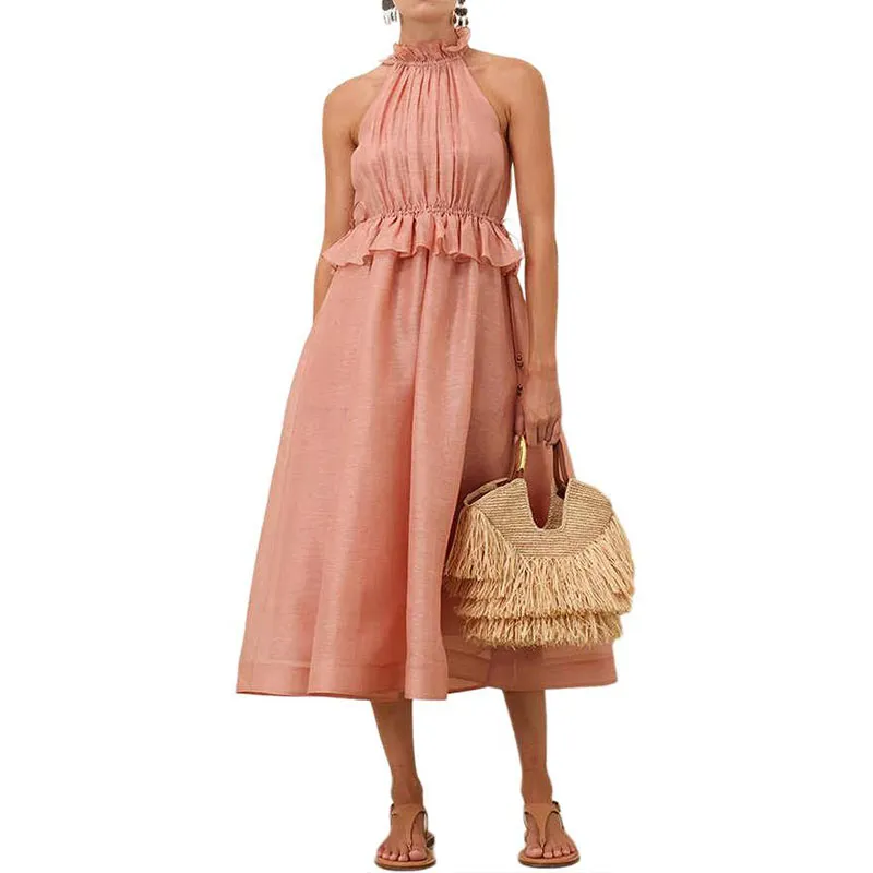 Zimmermann SS25 Sleeveless Dress Women's Light Red-1