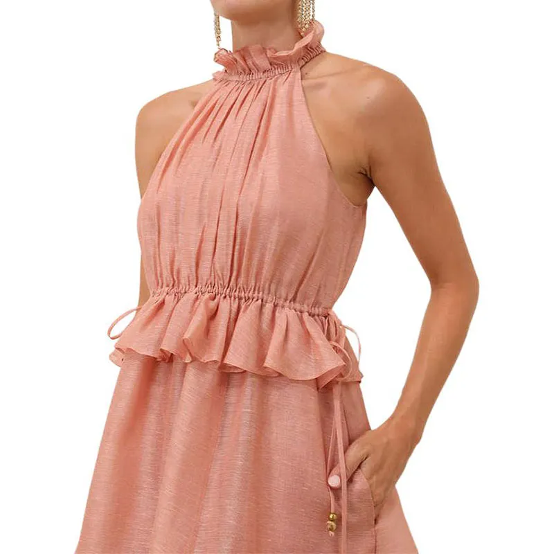 Zimmermann SS25 Sleeveless Dress Women's Light Red-4