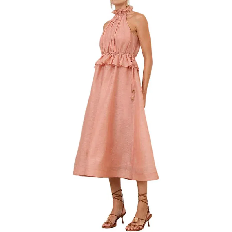 Zimmermann SS25 Sleeveless Dress Women's Light Red-3
