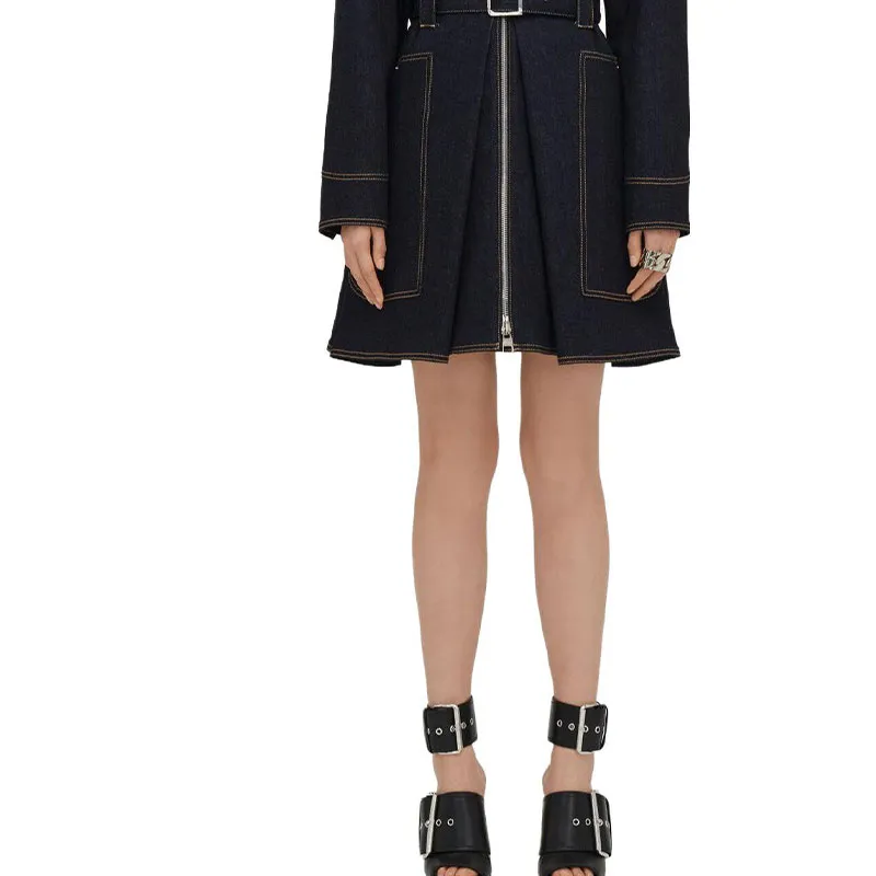 Alexander McQueen Long Sleeved Dress Women's Blue-4