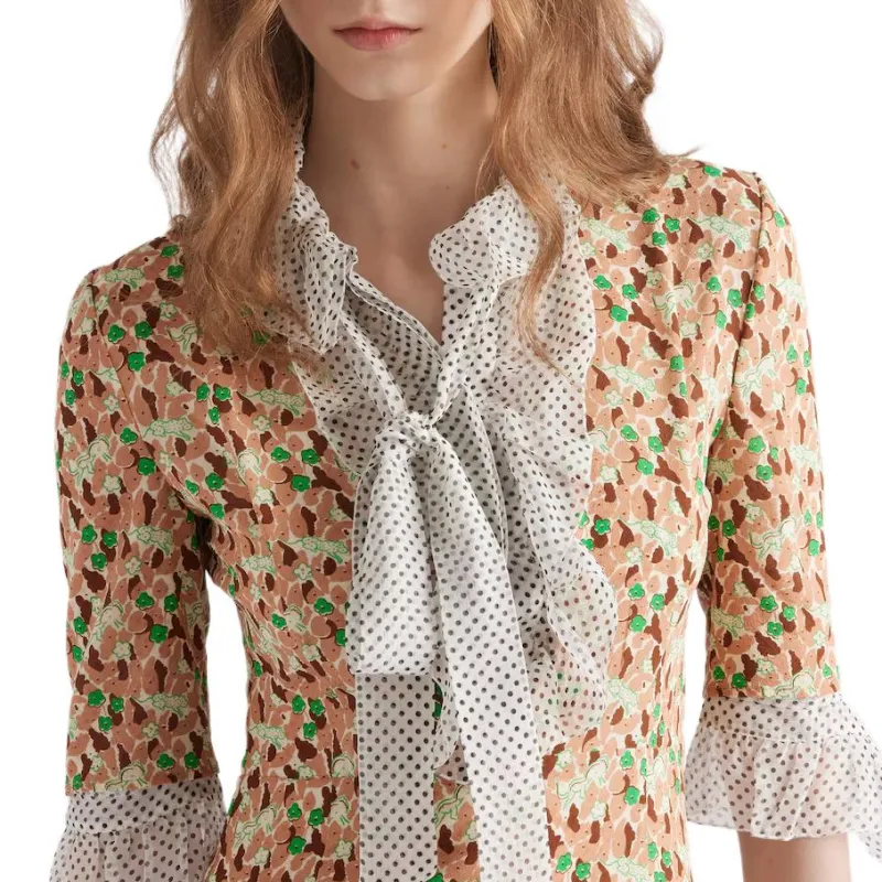 PRADA Printed Georgette Midi Dress-4