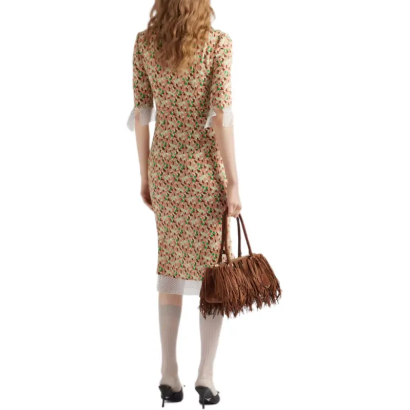 PRADA Printed Georgette Midi Dress-2