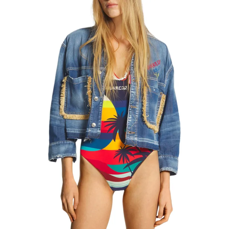 DSQUARED 2 Fringed Denim Jacket-2