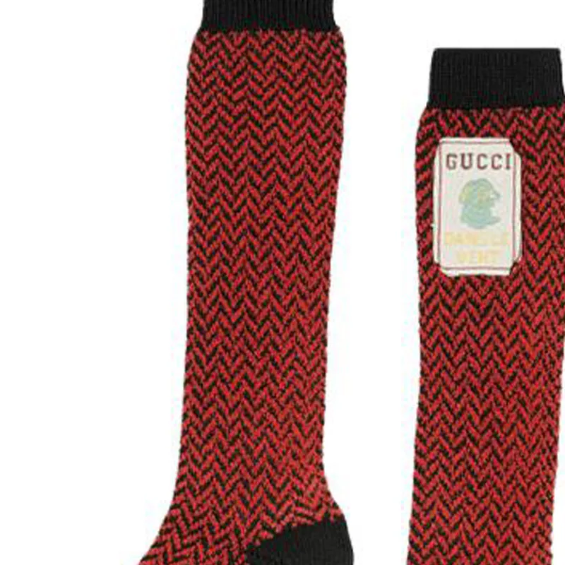 GUCCI SS23 Knee High Socks Men's 1 Pack Black-3