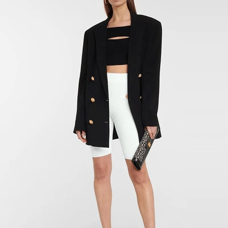 BALMAIN Ribbed Knit Cycling Shorts 'Blanc'-2