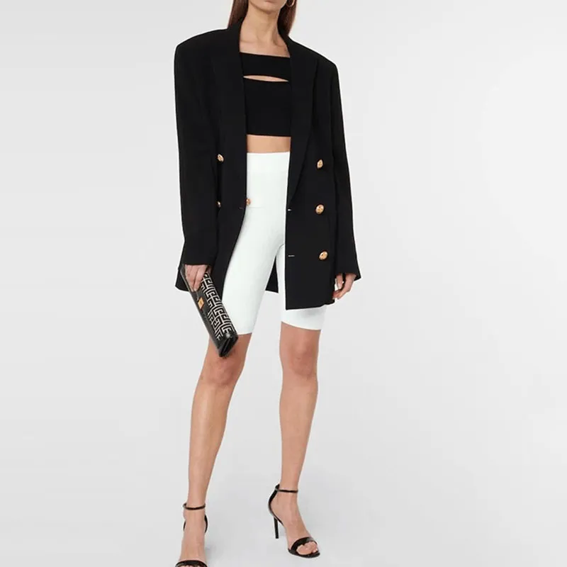 BALMAIN Ribbed Knit Cycling Shorts 'Blanc'-1