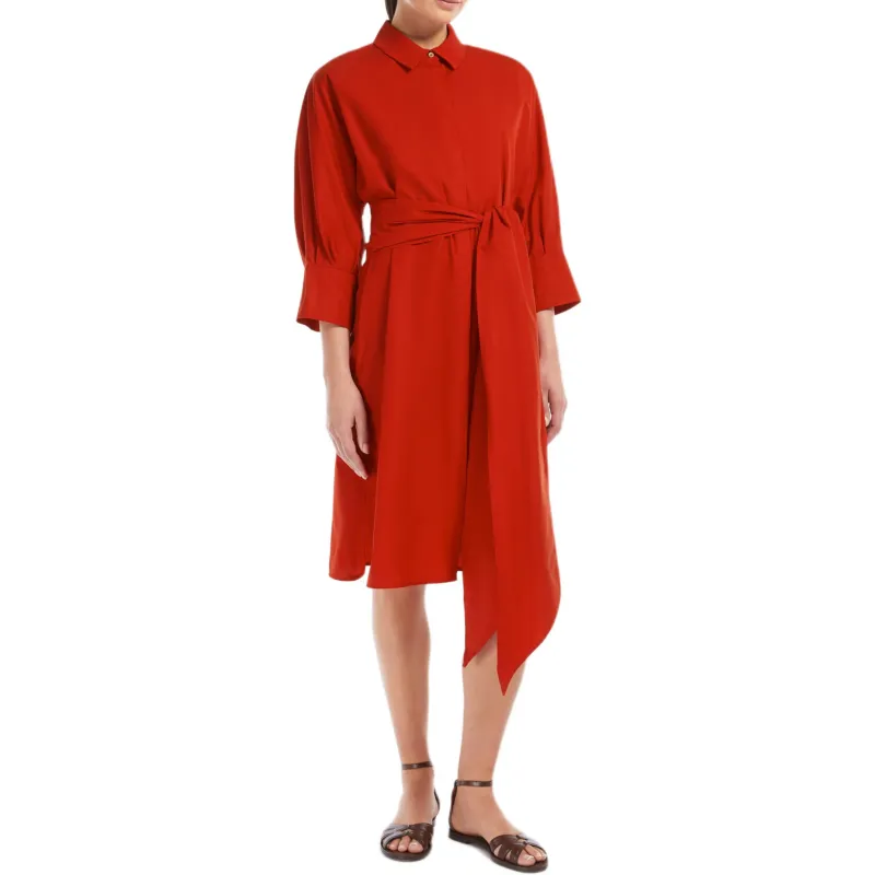 'S MAX MARA Long Sleeved Dress Women's Red-3