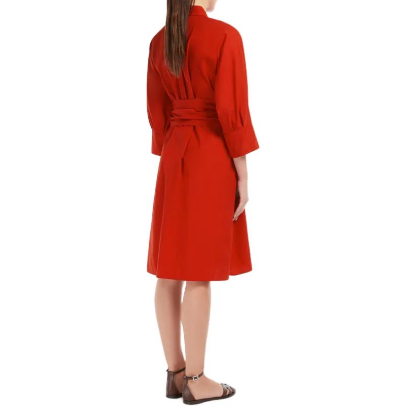 'S MAX MARA Long Sleeved Dress Women's Red-2